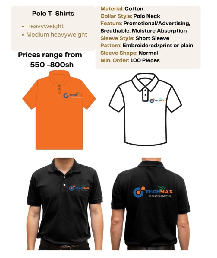 Branding Services by Techmax: Elevate Your Brand Identity polo Tshirts